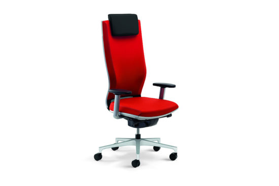 fauteuil de bureau rouge professionnel à roulettes